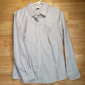 J.Crew Haberdashery Women's S Purple Pinstripe 100% Cotton Button Up Shirt